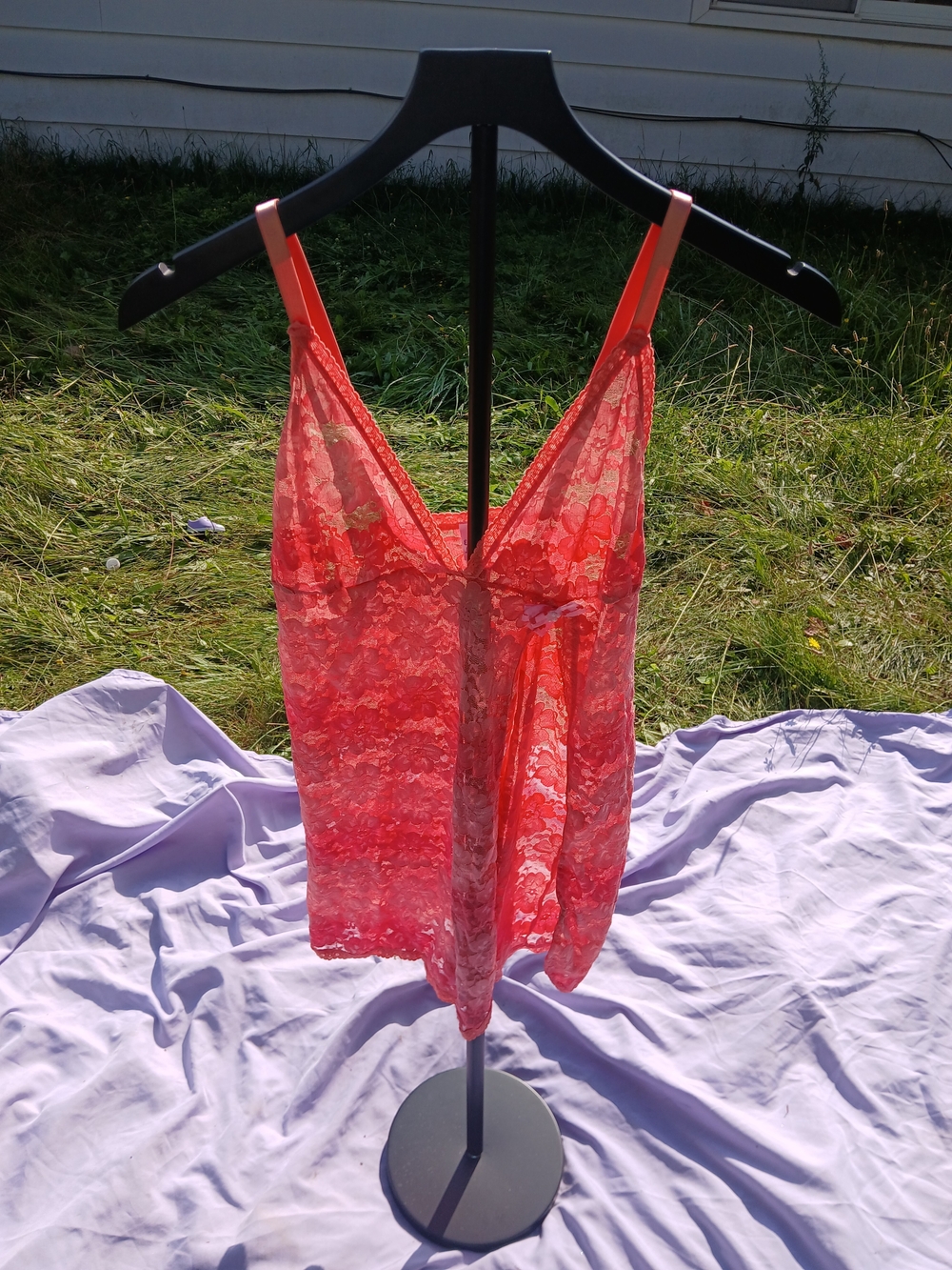 Elegant Moments Coral Lace Chemise Slip